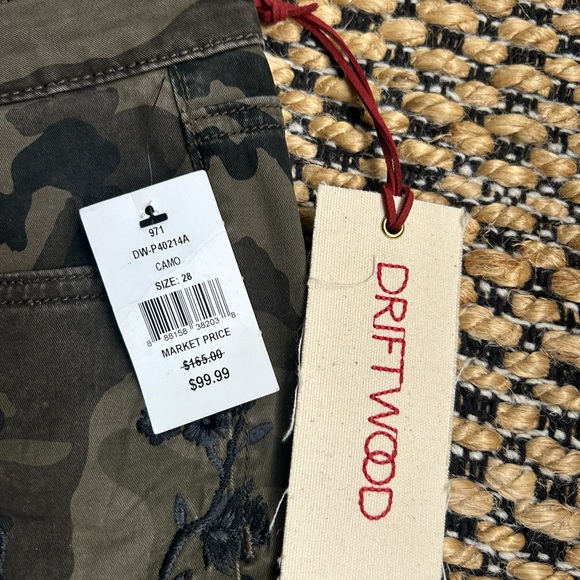 NEW NWT DRIFTWOOD Camouflage Embroidered Pants 28 - Picture 4 of 5